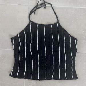 NWT Vintage Caché beaded halter top - size 12 - amazing going out event top